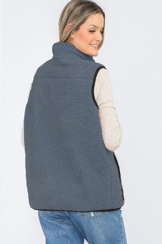 Image of UNISEX WOMENS SHERPA FLEECE VEST TOP JACKET