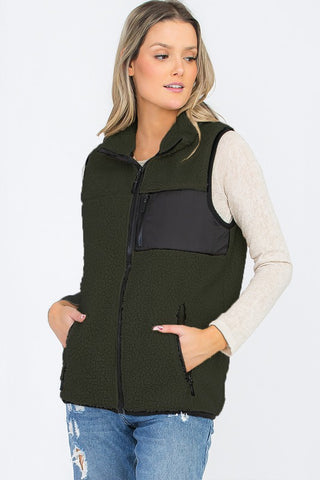 Image of UNISEX WOMENS SHERPA FLEECE VEST TOP JACKET