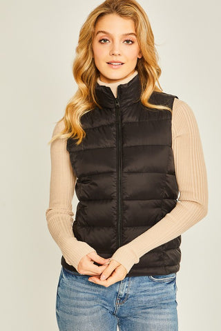 Image of High Neck Padded Puffer Vest